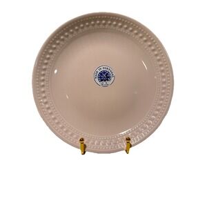 4 Matceramica 9" Desert Plate Set Pink Embossed Dots, Portugal, New